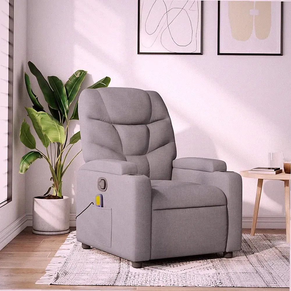 Massage Recliner Chair Light Gray