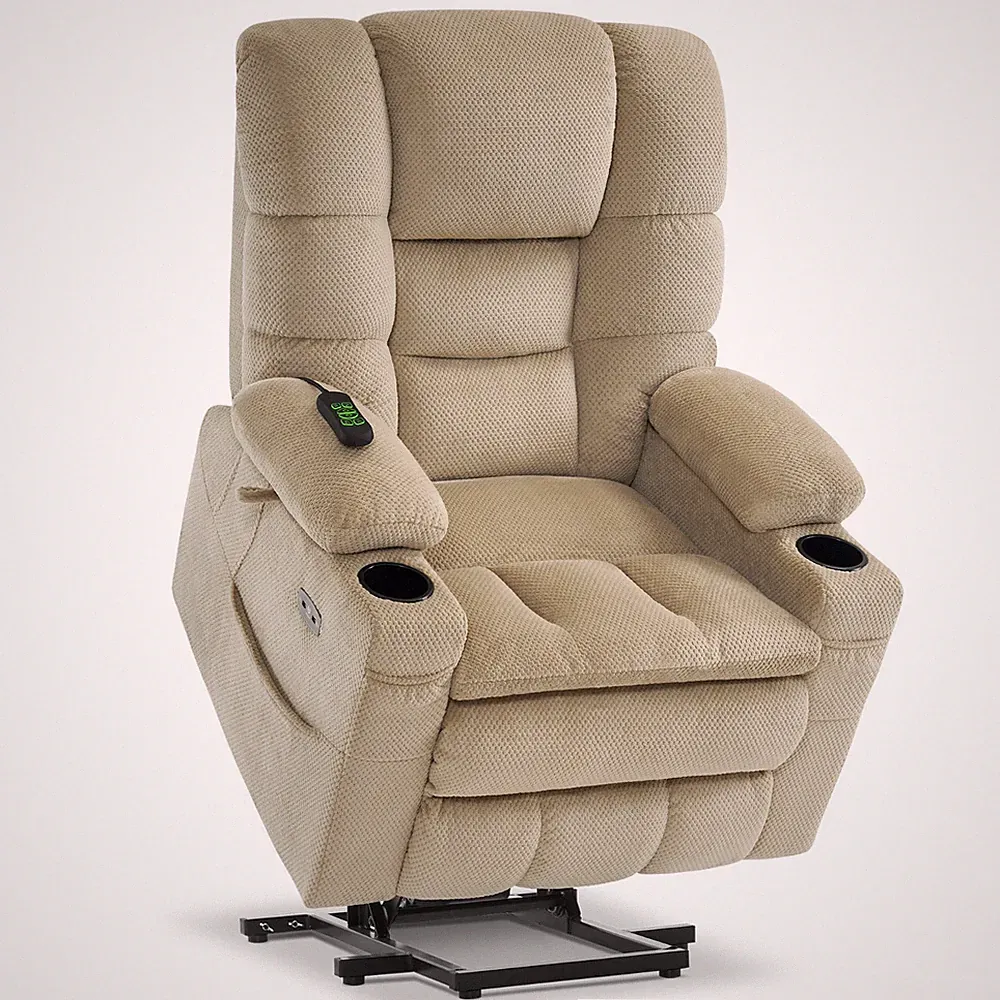 MCombo Large Dual Motor Power Lift Recliner Chair, Fabric 7634