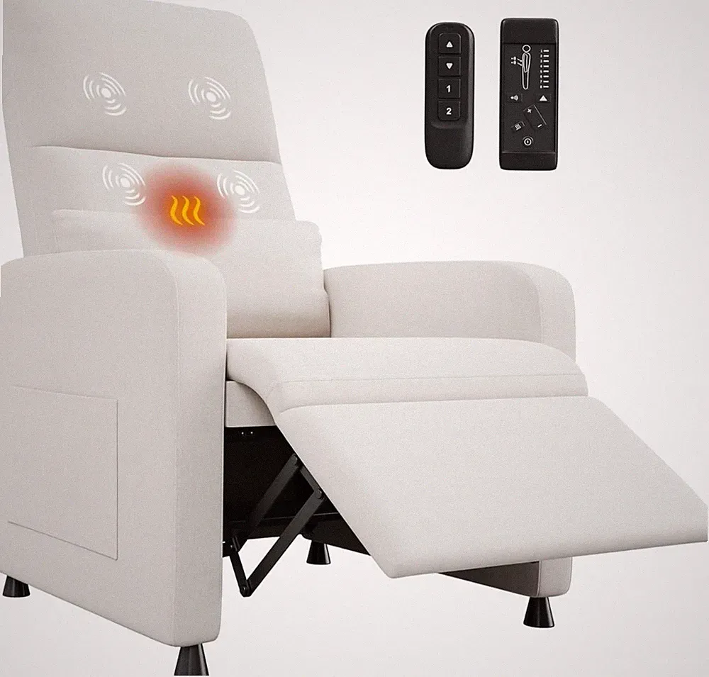 Power Recliner Massage Heat Adjustable 105-150° USB Port 370lb Capacity