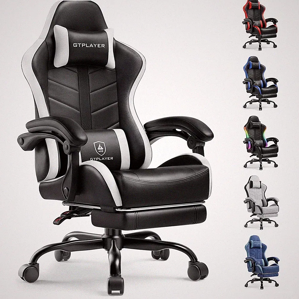 Recline While Gaming - GTPLAYER Chair with Footrest 90-155Â° Adjustable